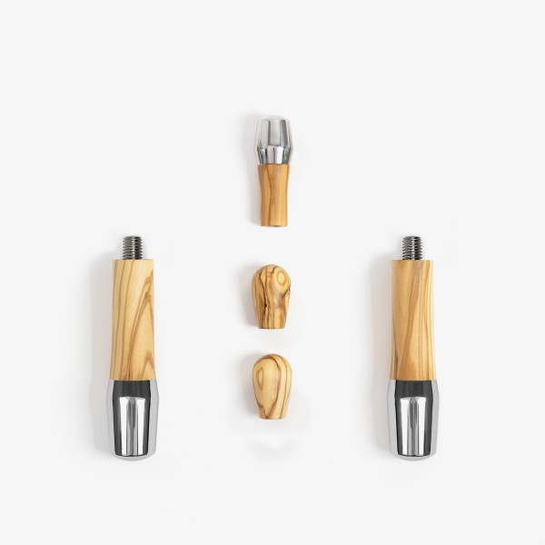 ECM Holzgriffset mit Kipphebeln und zwei Siebträgergriffen V1 - mad...