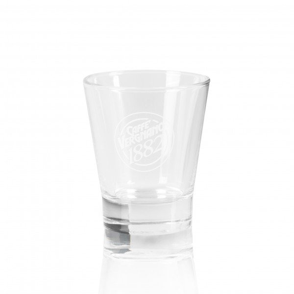 Caffè Vergnano Espressoglas mit weißem Logo Aufdruck