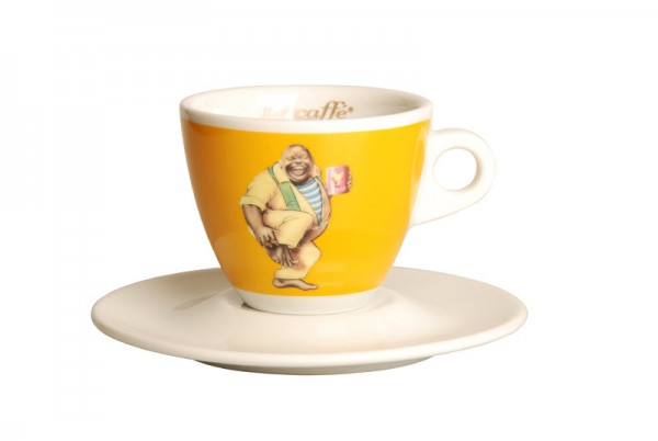 Lucaffe Tasse für Cappuccino gelb - Logo Classico
